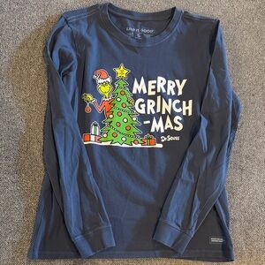 Life Is Good Kids Grinch Holiday Tee - Navy